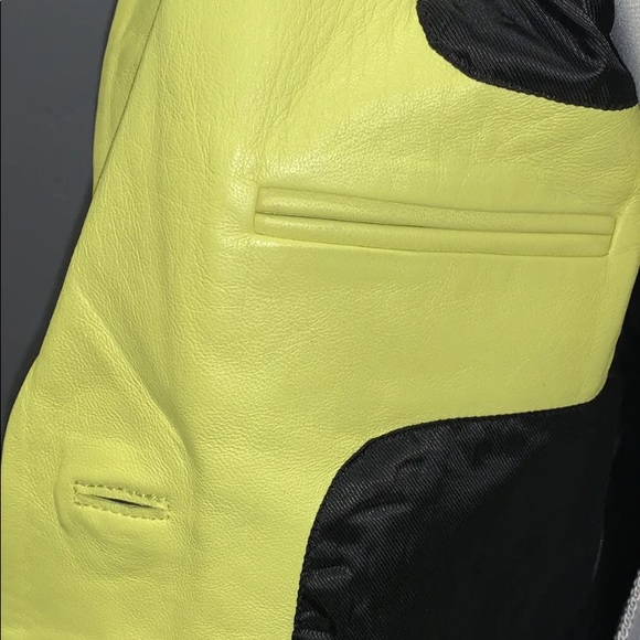 Walter Baker KIRA Blazer In Lime Green 100% Leather Oversized Jacket NWT - Picture 9 of 12